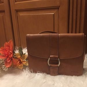 Vintage Fossil leather crossbody with organizer